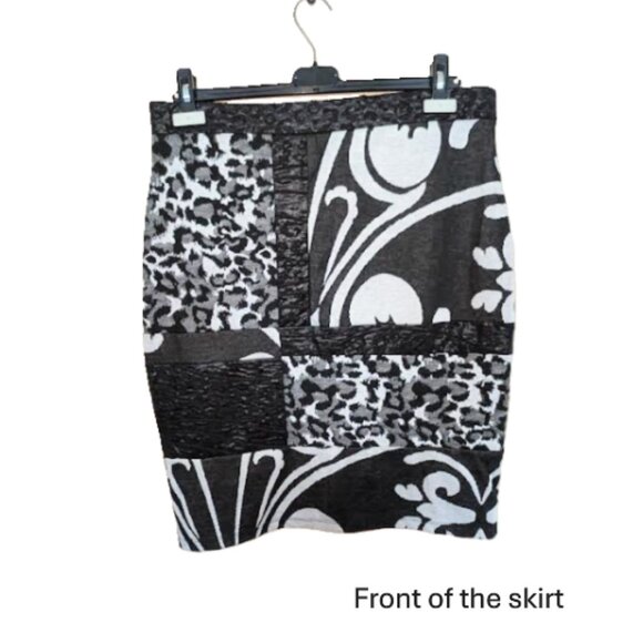 NWT Frank Lyman  Patchwork Pencil Pull On Skirt - Picture 1 of 5